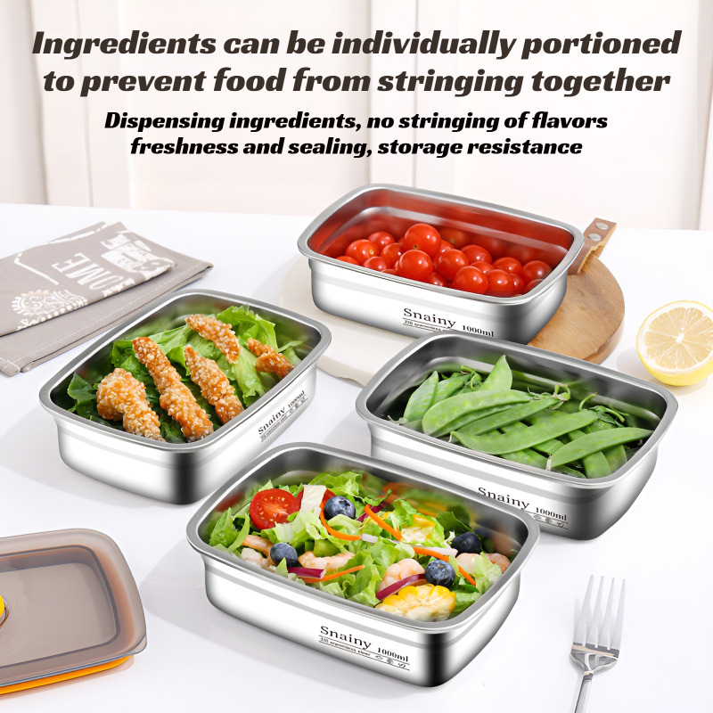 Meal Prep Oven Safe Containers - Premium Stainless Steel Food Grade Lunch