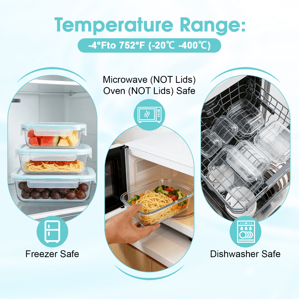 Glass Food Storage Containers  - Meal Prep Oven Safe Containers recension och pris