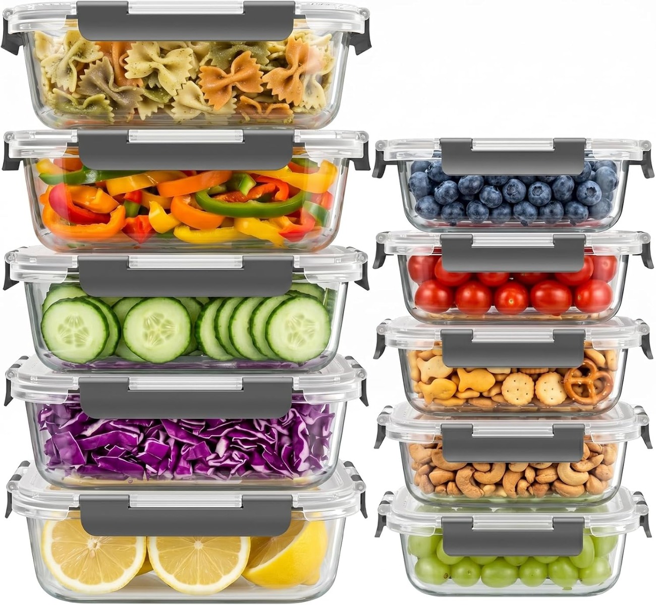 10 Sets Glass Food Storage Con - Meal Prep Oven Safe Containers recension och pris