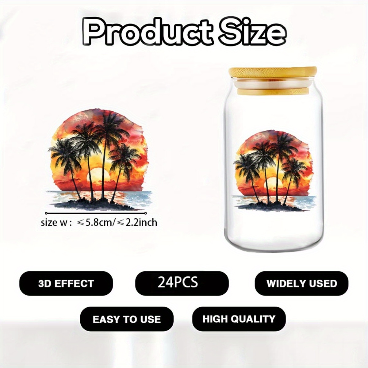 24Pcs/Set Summer Tropical Beac - Glass Container Set recension och pris