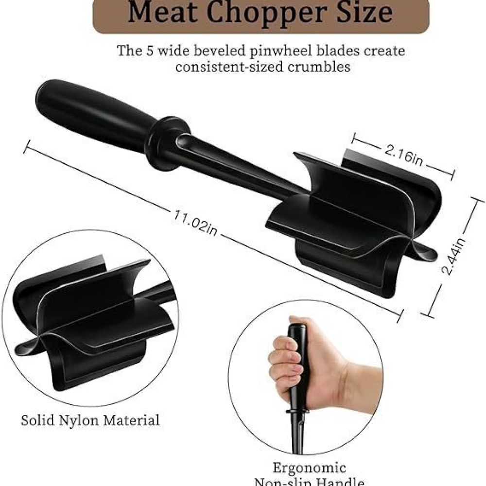 Kitchen Meat Chopper Masher Ha - Meal Prep Ground Beef recension och pris