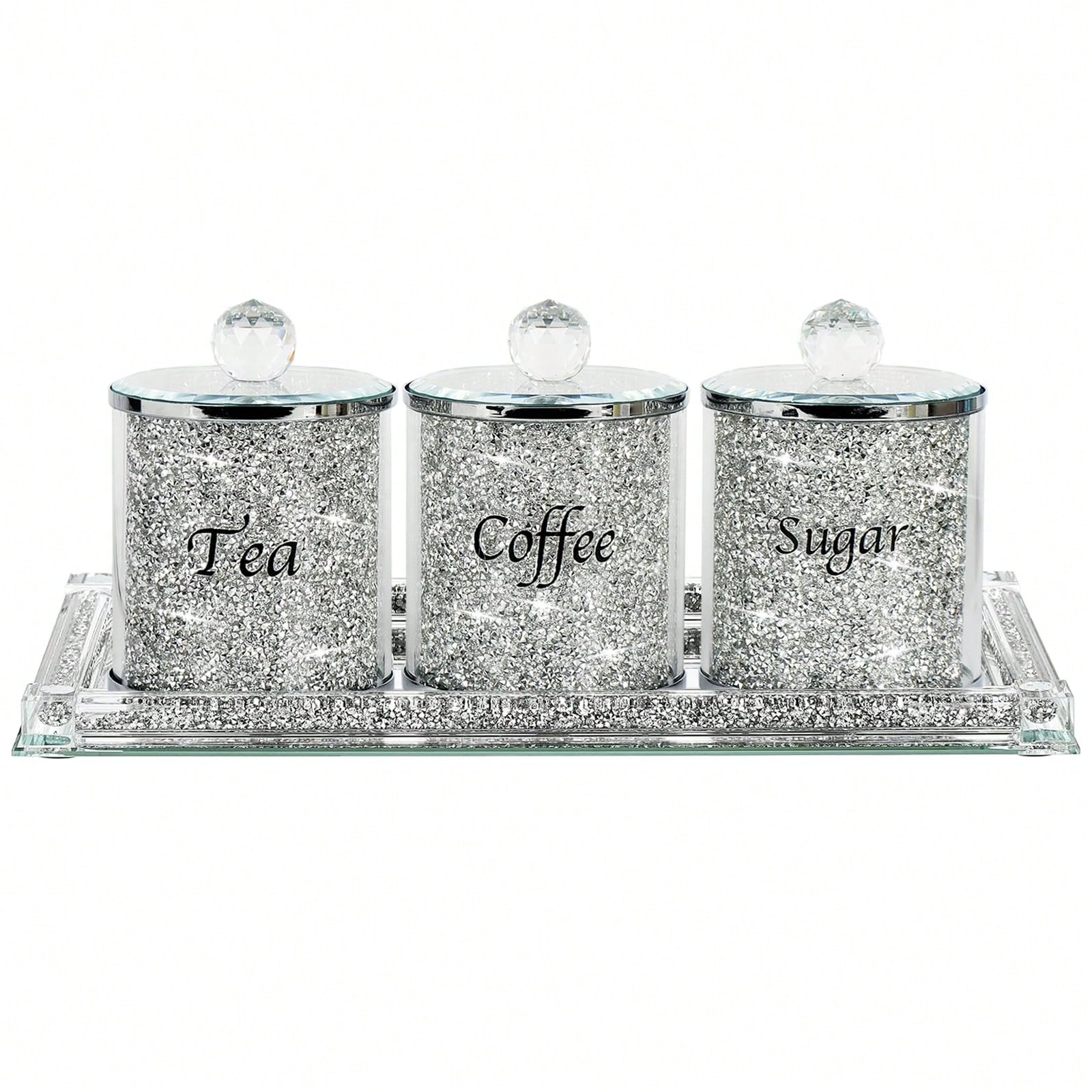 Coffee Sugar Tea Canister Set  - Glass Container Set recension och pris