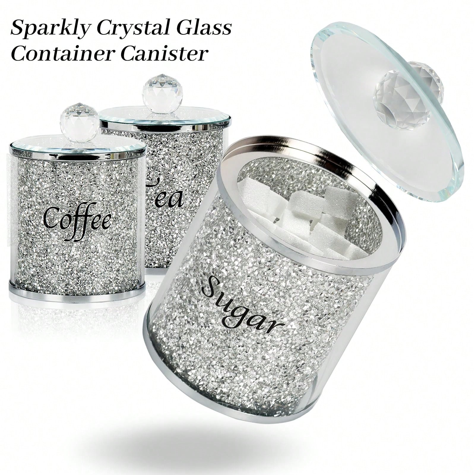 Coffee Sugar Tea Canister Set  - Glass Container Set recension och pris